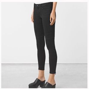 All Saints Leah Black Skinny Moto Jeans